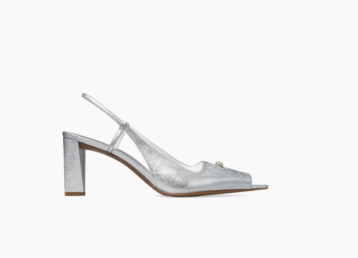 Tory Burch Women's Pierced Peep-Toe 75MM Metallic Leather Slingback Pumps Best Spring Transition Shoes Tory Burch Women's Pierced Peep-Toe 75MM Metallic Leather Slingback Pumps